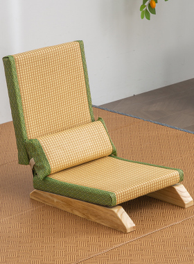 和室椅榻榻米椅子折叠无腿椅床上座椅和式椅日式矮靠背椅实木炕椅