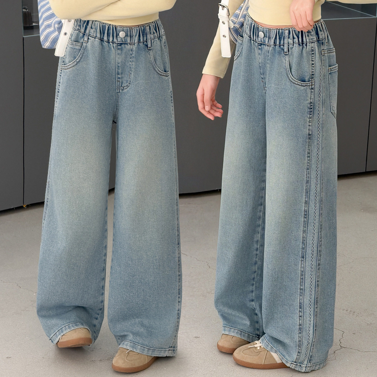 2026新款女童浅色牛仔裤春夏直筒阔腿裤儿童大童宽松长裤休闲百搭,童装/婴儿装/亲子装,儿童牛仔裤,淘宝优惠券,粉丝福利购,淘宝优惠卷