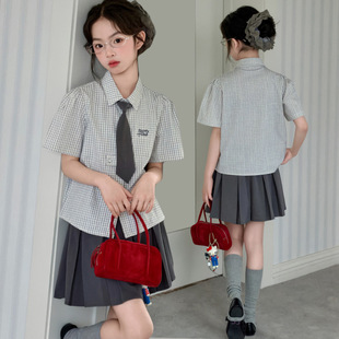 女童学院风套装夏装2026新款中大童女孩洋气韩系穿搭高级感套装裙