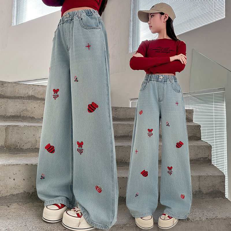 女童牛仔裤春秋2026新款洋气时髦大儿童装秋季休闲宽松直筒阔腿裤,童装/婴儿装/亲子装,儿童牛仔裤,淘宝优惠券,粉丝福利购,淘宝优惠卷