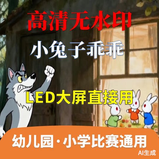 小兔子乖乖 讲故事背景视频 配乐5分06秒少儿演讲LED幼儿园AI生成