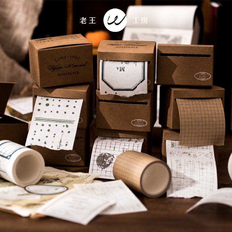 复古文艺小清新便签条留言纸记事备忘录创意手帐素材拼贴打底纸