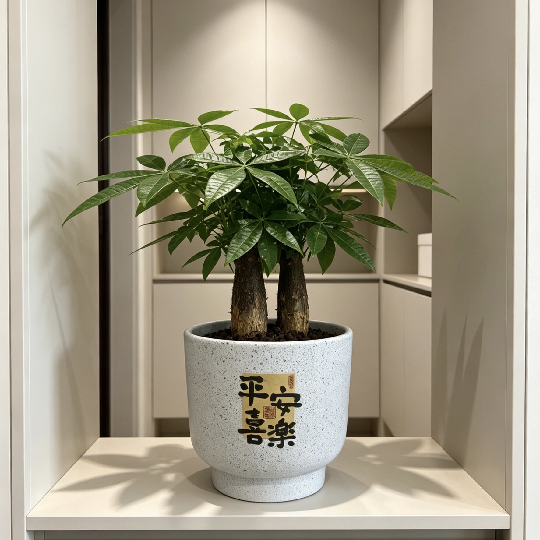 中式透气陶瓷花盆高颜值喜庆家用蝴蝶兰发财树绿植有孔通用盆