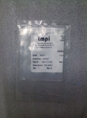 AMAT 0021-77190 针,滚轮组件,SCRUBBER 300 毫米,批量 10,全新