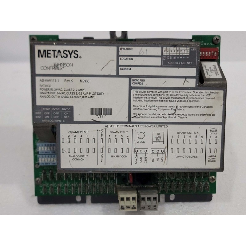JOHNSON CONTROL AS-VAV111-1 REV.K M9933 可变气量控制器 免运