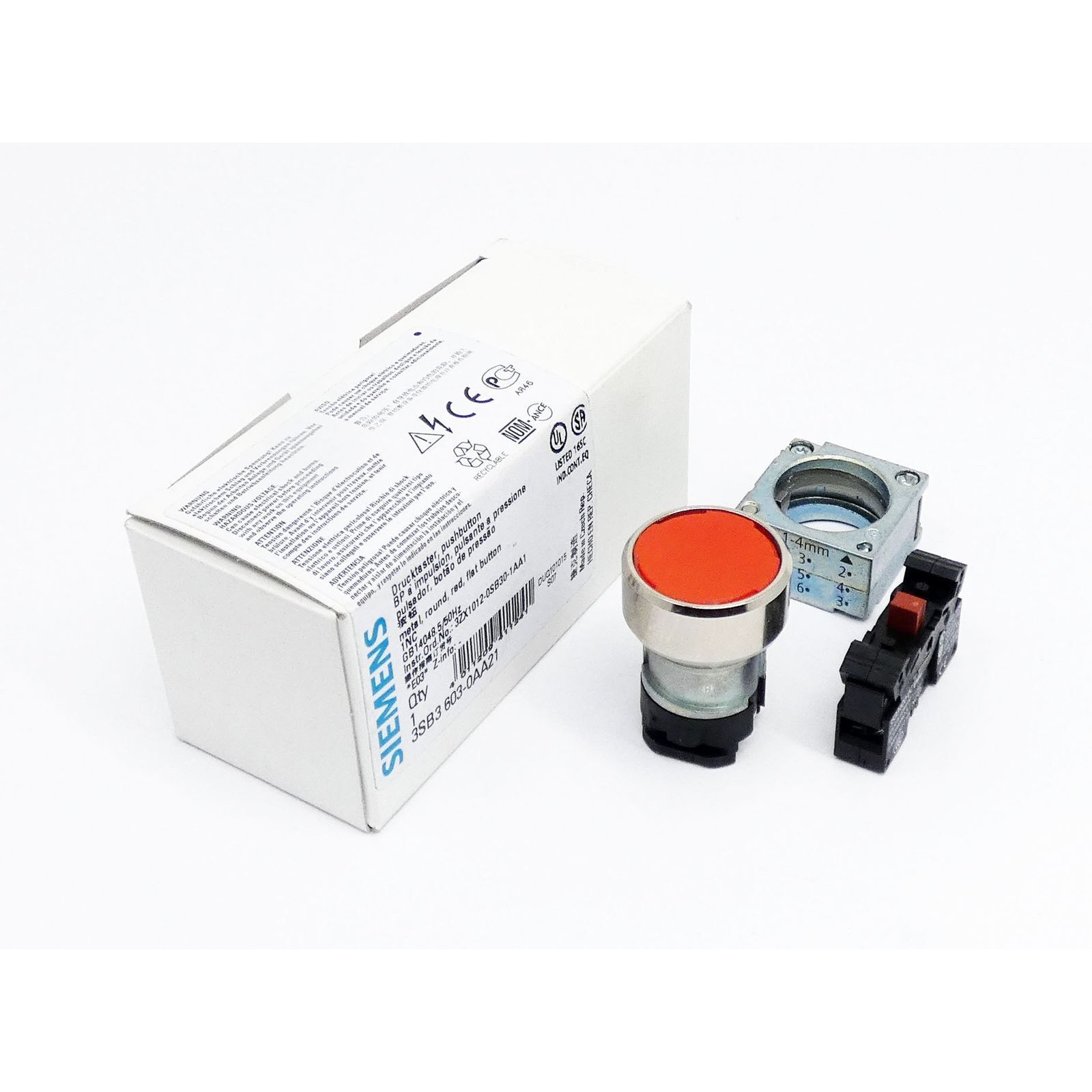 Siemens 3SB3 603-0AA21 E-Stand: 03 red Drucktaster -unused/O