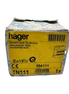 HAGER TN111 594111 REPARTITEUR TELEPHONE ANALOGIQUE RNIS 2x4