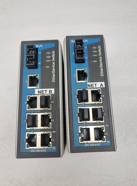 MOXA EDS-308-M-SC UNMANAGED ETHERNET SWITCH SET OF 2 FREE FA