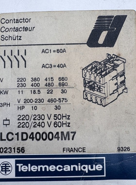 TELEMECANIQUE CONTACTEUR LC1 D40004M7 x1