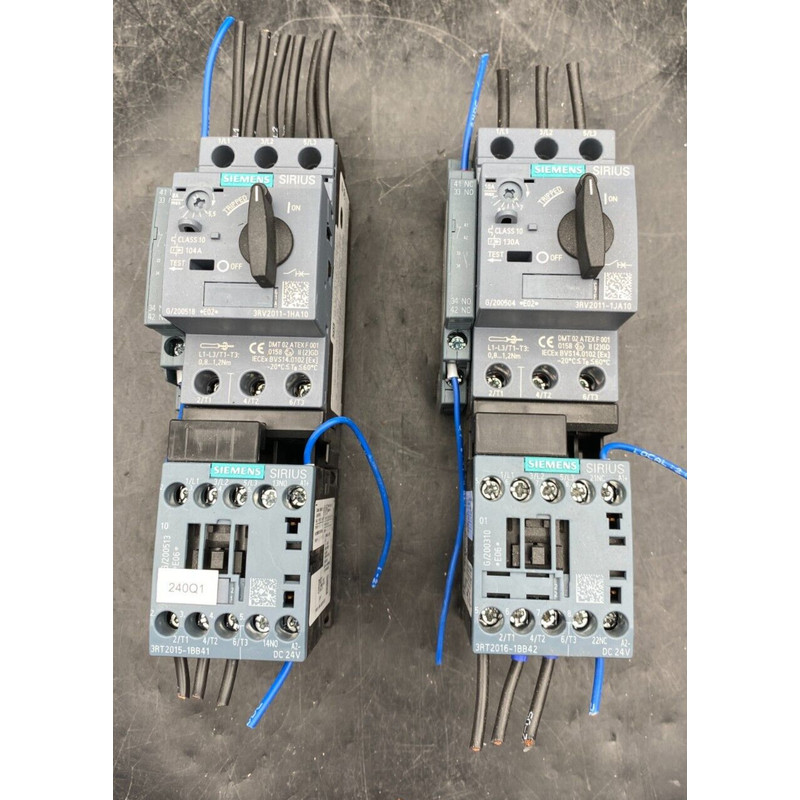 SIEMENS 3RV2011-1HA10 + 3RT2015-1BB41 CIRCUIT BREAKER x2pc