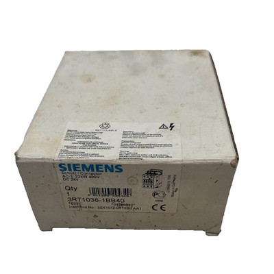 SIEMENS 3RT1036-1BB40 CONTACTEUR AC-3 22kW 400V DC 24V