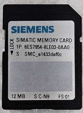 Carte Mémoire SIMATIC S7 12 MBYTE - 6ES7954-8LE03-0AA0 (UTI