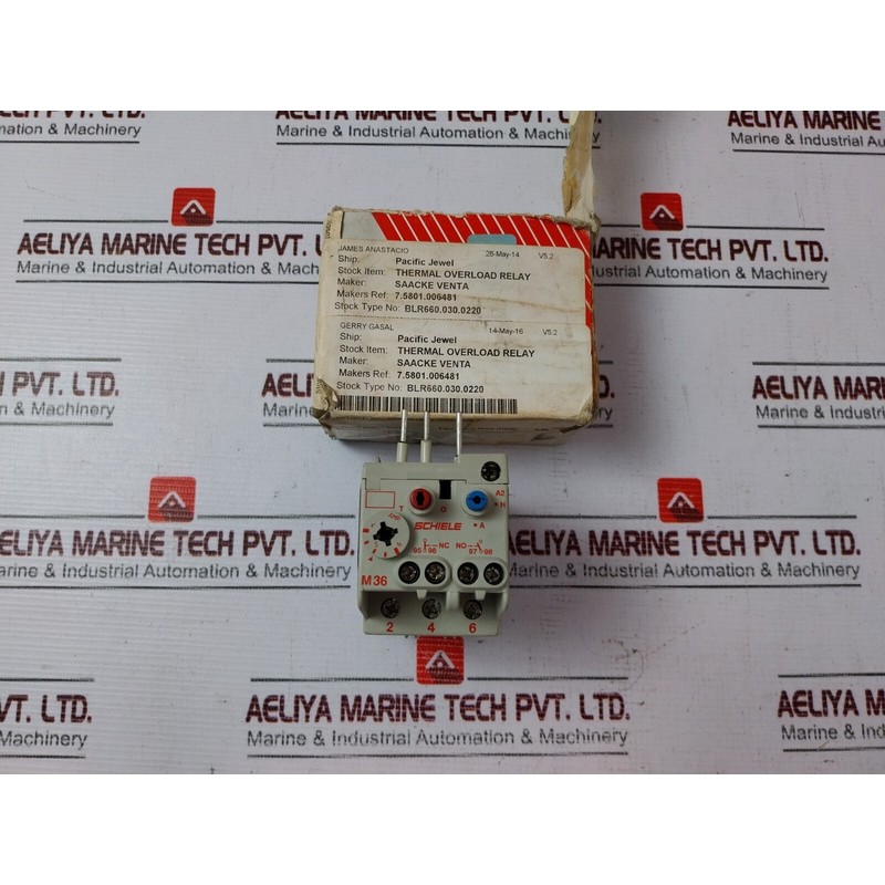 Relé Térmico Schiele M36 750V 6A