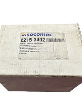SOCOMEC 2215 3402 COFFRET PR SIRCO M1 25A EQUIPE INTERRUPTEU