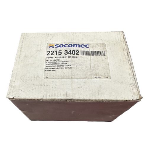SOCOMEC 2215 3402 COFFRET PR SIRCO M1 25A EQUIPE INTERRUPTEU