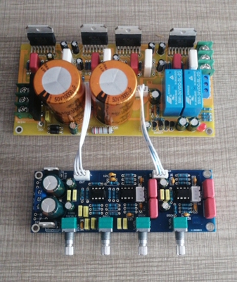 发烧大功率4X100W四声道TDA7293前后级分体功放