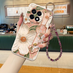 适用一加Ace5Pro手机壳新年款油画茶花一加Ace6至尊时尚高级感外壳Ace15全包防摔可背斜挎绳Ace2高端外壳