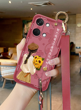 有爱女孩适用于一加Ace5pro手机壳1+ace2V新款防摔oppo花朵女款全包oneplus硅胶ace2个性网红腕带挂绳卡通软