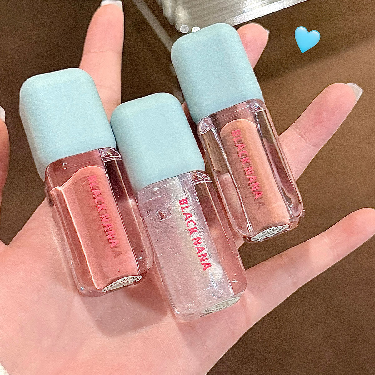 BLACK NANA啵啵透亮唇蜜小方块水光玻璃果冻唇蜜滋润学生平价唇釉