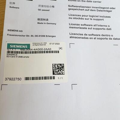 6SL3054-4AG00-2AA0 SINAMICS 512MB SD存储卡议价维修