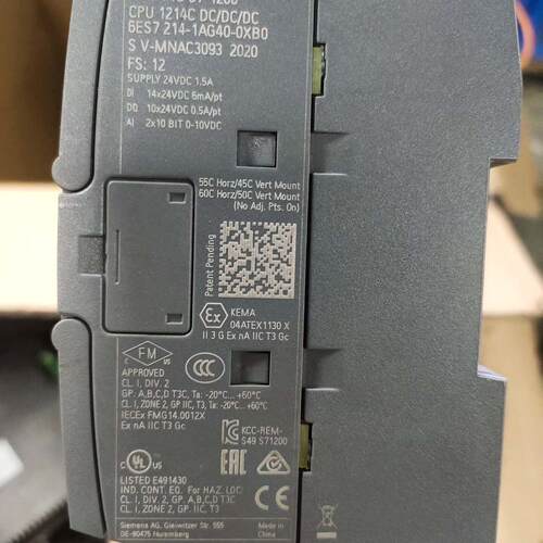 6ES7 214-1AG40-0XB0 CPU模块 S7-1200 可编程控制器议价维修