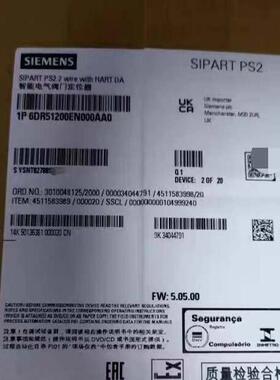 6DR5120-0EN00-0AA0 智能电气阀门定位器 SIPART PS2议价维修