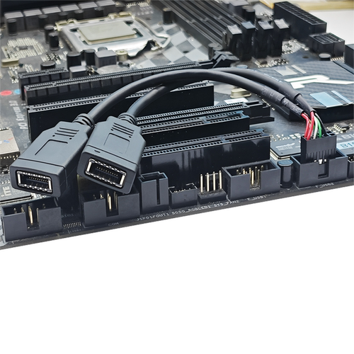 USB2.0前置9PIN转TYPE-C前置3.2面板TYPE-E A-KEY线DIY改装数据线