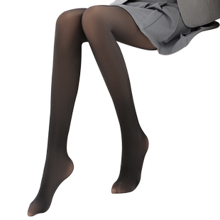 秋冬空姐灰丝袜黑透肤打底裤外穿显瘦薄款女一体加绒光腿连袜神器