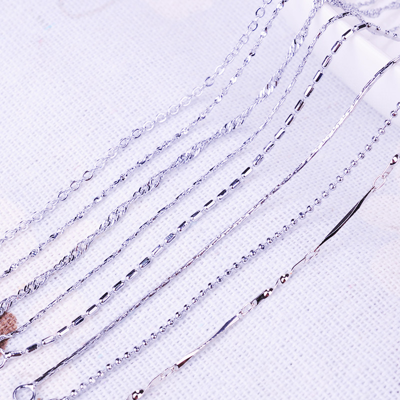 银色项链女短款简约颈链颈带韩国学生吊坠配饰百搭饰品锁骨链子在类目 饰品/流行首饰/时尚饰品新, 项链中 - 来自Buy2taobao.com提供专业的淘宝代购服务