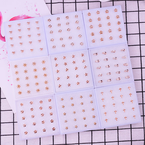金色玫瑰耳钉女过敏塑料针耳饰耳环金小新款2025耳洞胶防养耳洞 - 封面
