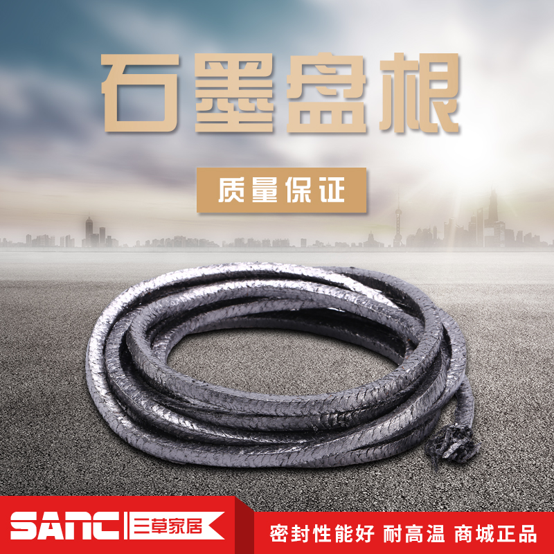 石墨盘根 黑色石墨盘根 盘根 柔性石墨盘根 4 6 8 10 12 14 16mm