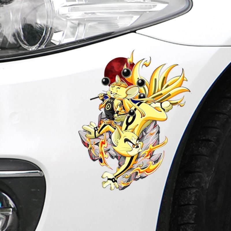 个性火影忍者联名猫和老鼠动漫电动摩托车贴防水防晒汽车装饰贴纸