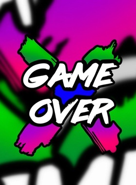游戏结束个性创意GAMEOVER字母划痕遮挡电动车摩托装饰贴防水车贴