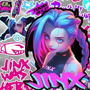 jinX金克丝车身反光贴纸电动摩托车划痕遮挡遮盖电脑机箱装饰贴纸