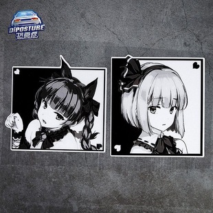 汽车贴纸卡牌扑克牌黑色爱心JDM痛车贴BOX贴车窗车身电动车贴画