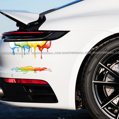 创意彩墨遮挡划痕汽车贴纸个性七