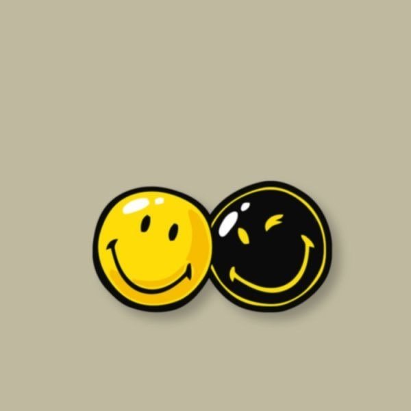 黑黄脸双笑脸汽车贴纸电动车摩托车装饰贴画车尾贴防水防晒贴画