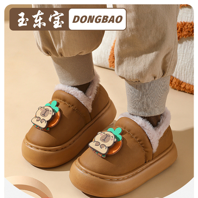 儿童棉拖鞋秋冬款中小童宝宝鞋子男童室内家居包跟女童婴幼儿棉鞋