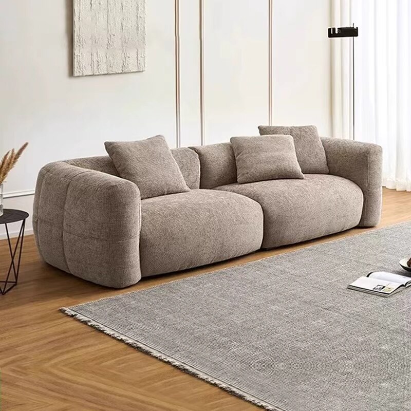 大白沙发客厅大小户型现代简约直排法式慵懒风沙发复古布艺沙发