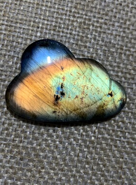 拉长石吊坠芬兰矿印度料灰月光紫彩可爱小云朵项链情侣学生吊坠