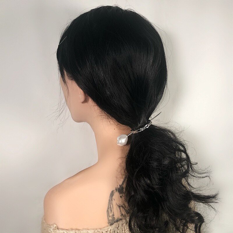 法式风弧形银色不规则簪子发叉