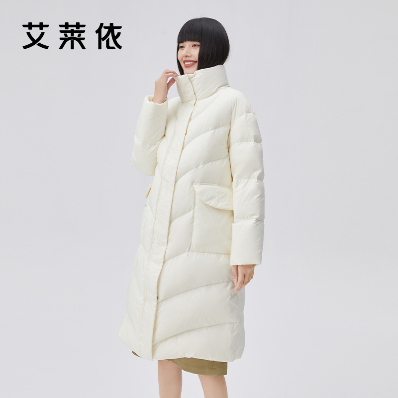 【直播专享】艾莱依中长款羽绒服女2022冬季新款时尚设计小众外套