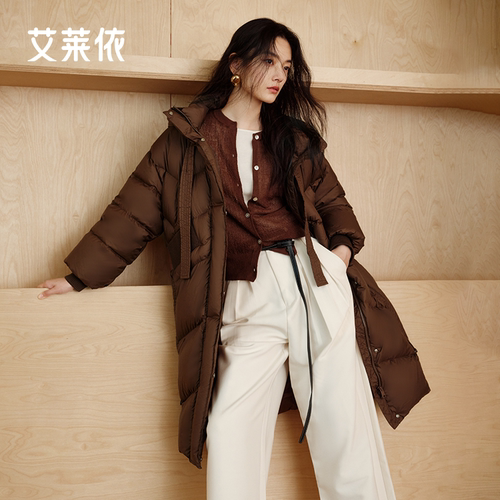 艾莱依加厚长款面包羽绒服新款