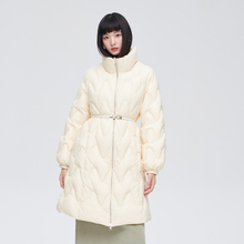 艾莱依艾莱依收腰羽绒服女款秋冬季时尚设计感立领中长款防风外套