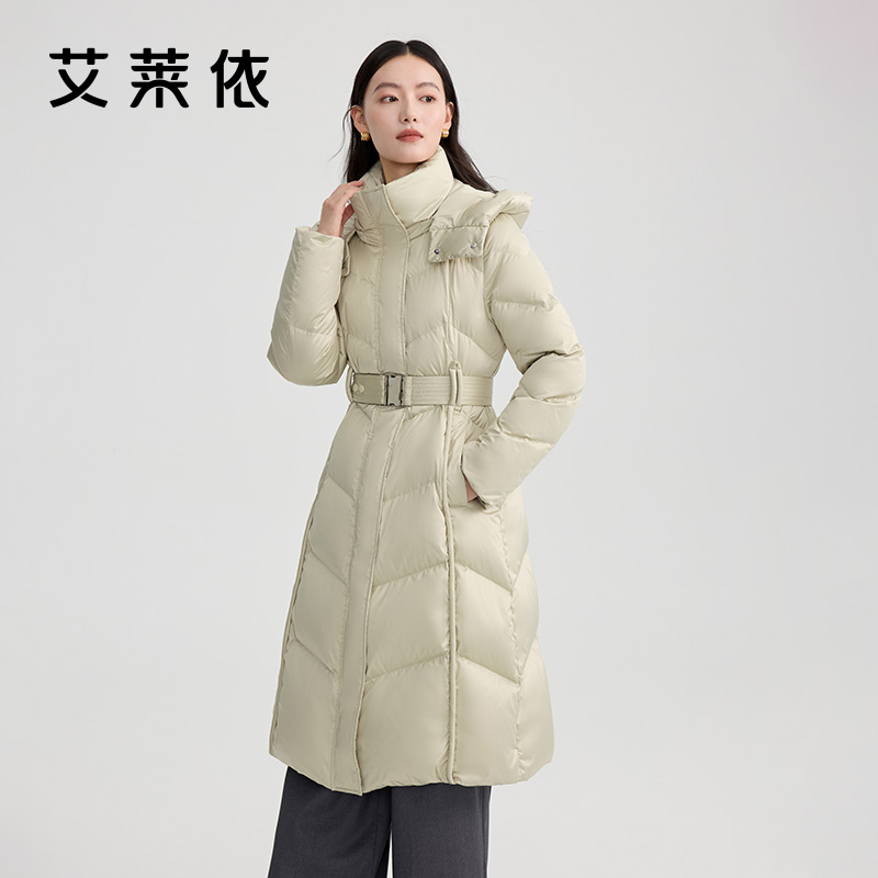 艾莱依时尚新款收腰加厚羽绒服