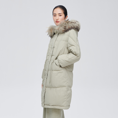 【直播】艾莱依商场同款貉子毛大毛领羽绒服女冬季中长款轻奢外套