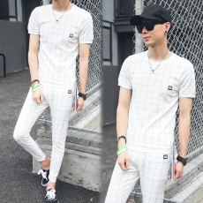 Mùa hè thanh niên nam giới quần thường mảnh da quần Hàn Quốc chân nam quần bó sát quần da nam quần ống bó cho nam