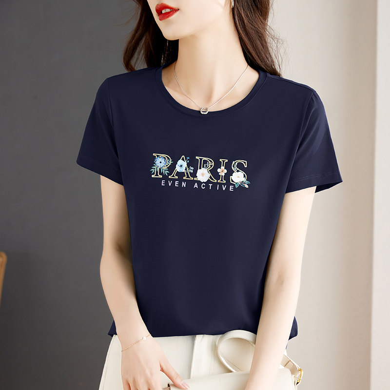 圆领短袖t恤女时尚印花夏装