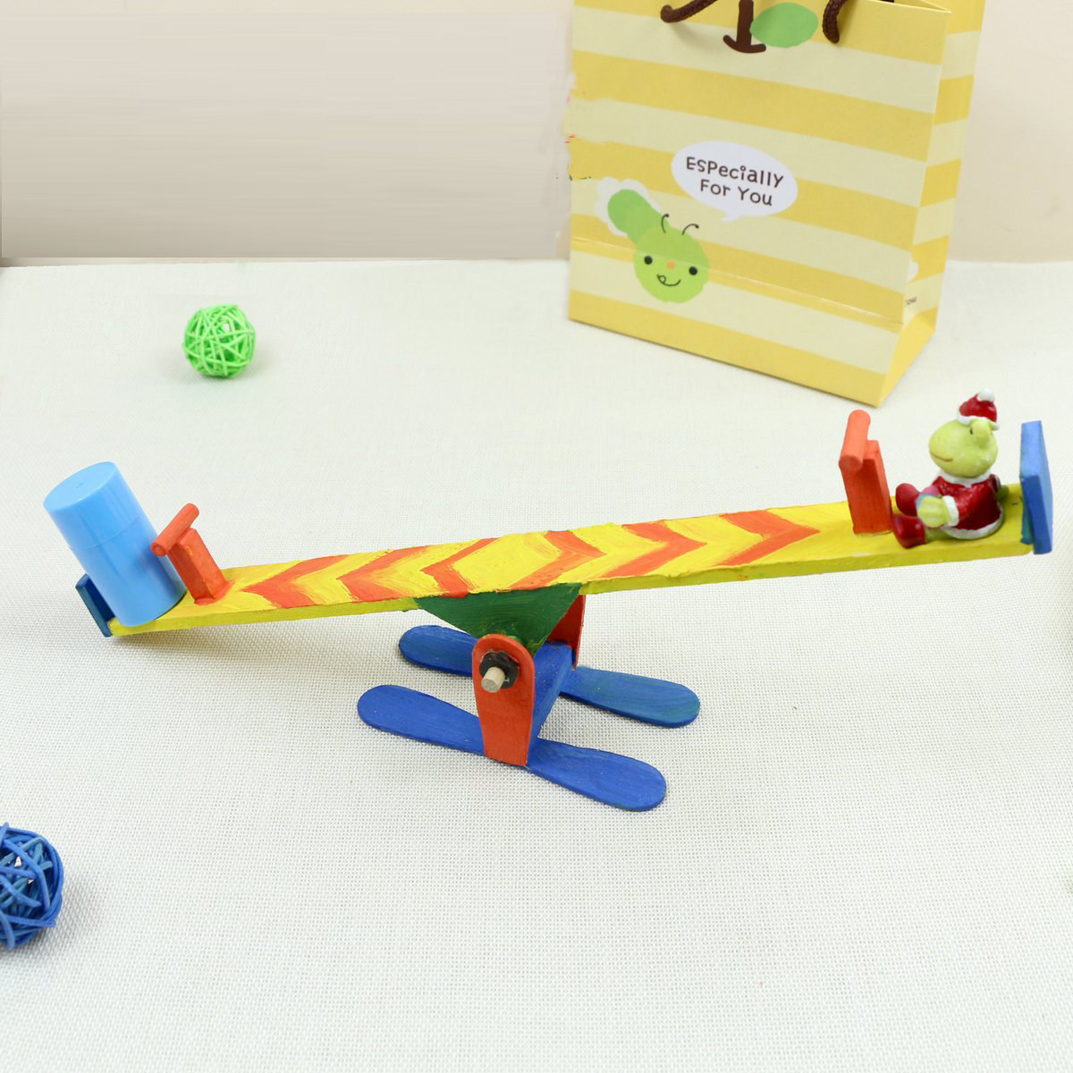 跷跷板幼儿园宝宝diy手工小制作材料包科技杠杆原理创意玩具作业