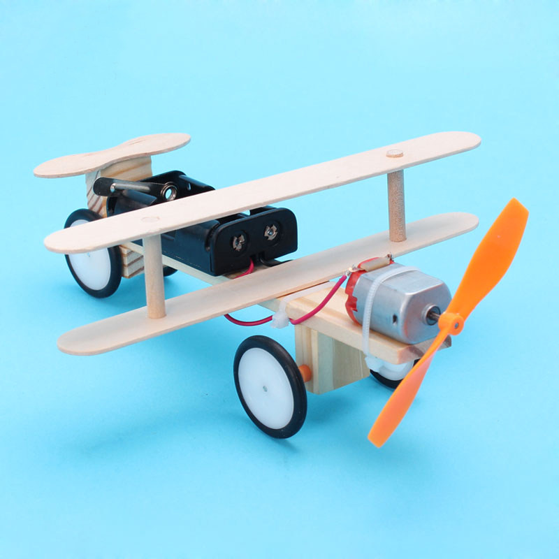 学生科学实验玩具手工diy小发明小制作材料包电动滑行飞机模型技